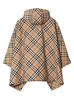 Check Nylon Hooded Poncho