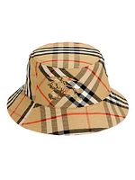 Equestrian Knight Design Check Bucket Hat