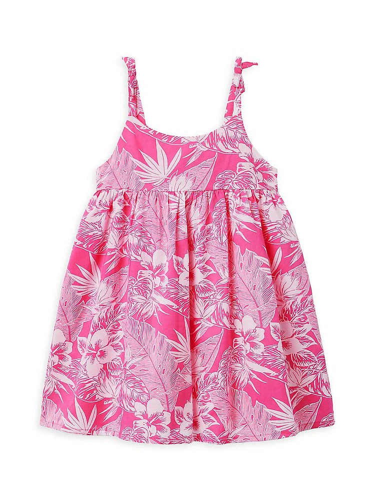 Little Girl's & Palm Print Dress Set