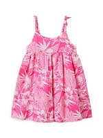 Little Girl's & Palm Print Dress Set