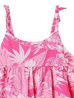 Little Girl's & Palm Print Dress Set