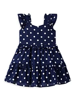 Baby Girl's & Little Polka Dot Print Tiered Dress