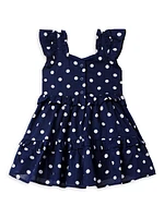 Baby Girl's & Little Polka Dot Print Tiered Dress