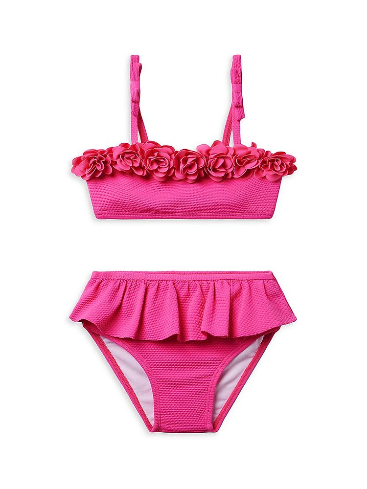 Little Girl's & 2-Piece Ruffled Bikini