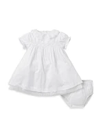 Baby Girl's Sateen Dress & Bloomers Set