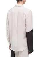 Silk Button-Front Shirt