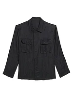 Crushed Relaxed-Fit Shirt Jacket