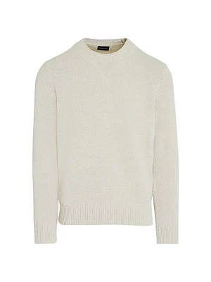 Statement Cotton-Blend Crewneck Sweater