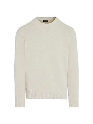 Statement Cotton-Blend Crewneck Sweater