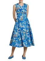 American Exclusive Floral Cotton Midi-Dress