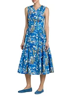 American Exclusive Floral Cotton Midi-Dress