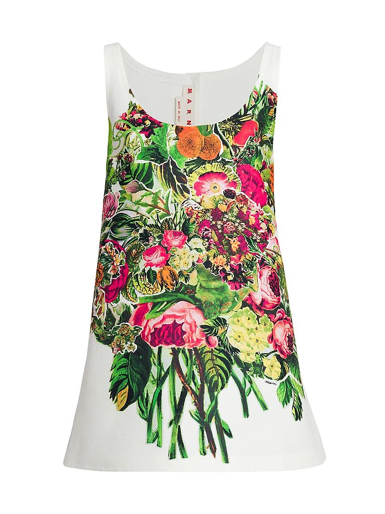 Mystical Bloom Floral Cotton Minidress