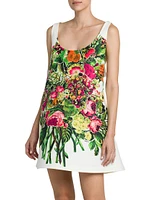 Mystical Bloom Floral Cotton Minidress