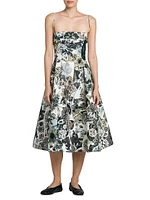 Floral Cotton Fit-And-Flare Midi-Dress