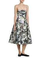 Floral Cotton Fit-And-Flare Midi-Dress