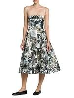 Floral Cotton Fit-And-Flare Midi-Dress