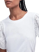 Longfield Eyelet-Embroidered Slubbed Cotton Top