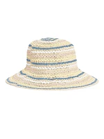 Dana Cloche Stripe Sun Hat