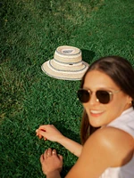 Dana Cloche Stripe Sun Hat