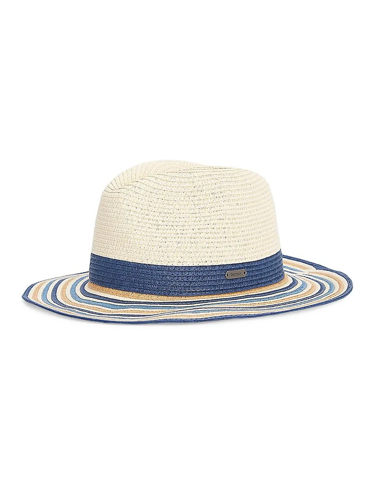 Amelda Striped Braided Fedora