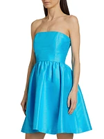 Corey Dupion Strapless Fit & Flare Minidress