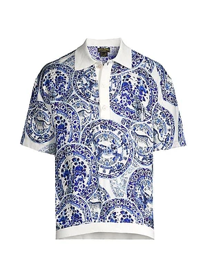 Glaze and Graze Silk Polo Shirt