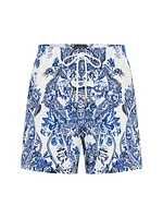 Mid-Length Damask Board Shorts