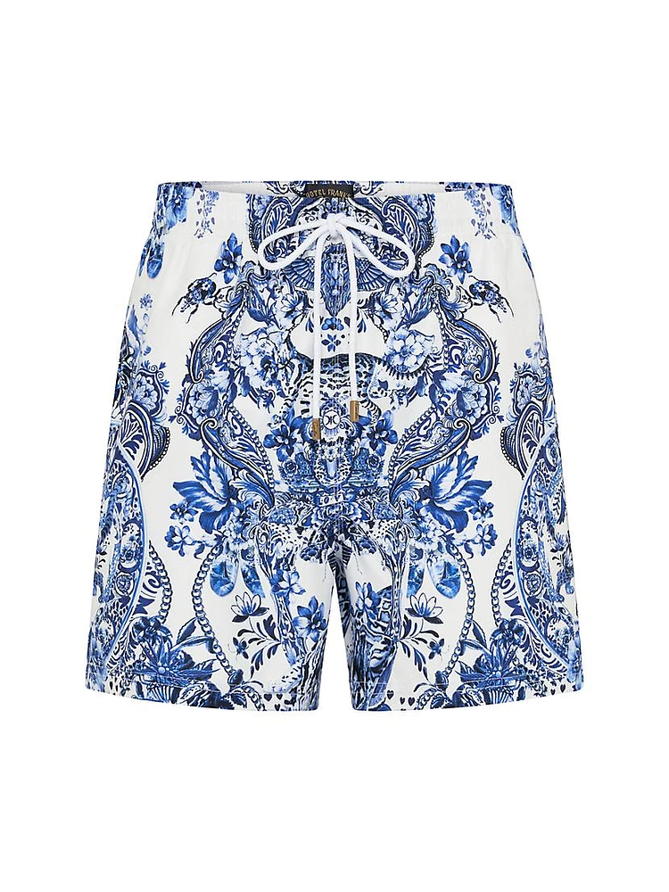 Mid-Length Damask Board Shorts