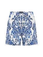 Mid-Length Damask Board Shorts