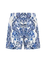 Mid-Length Damask Board Shorts