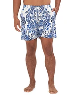 Mid-Length Damask Board Shorts