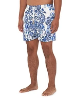 Mid-Length Damask Board Shorts