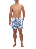 Mid-Length Damask Board Shorts