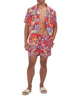 Mid-Length Printed Board Shorts