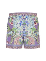 Graphic Mid-Length Board Shorts