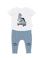 Baby Boy's & Little Boy's Memory Lane Skatin' Dino T-Shirt