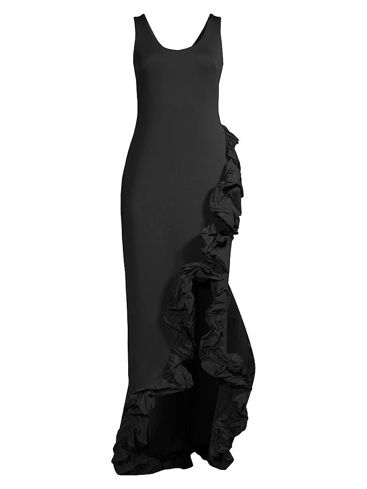 Taffeta Hem Sheath Gown