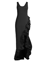 Taffeta Hem Sheath Gown