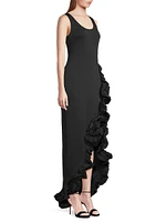 Taffeta Hem Sheath Gown