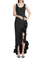 Taffeta Hem Sheath Gown