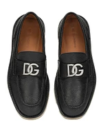 Logo-Accented Leather Loafers