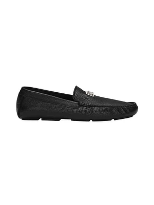 Logo-Accented Leather Driving Loafers