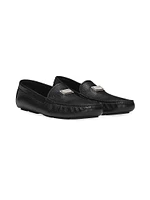 Logo-Accented Leather Driving Loafers