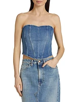 Crop Denim Corset Top