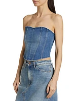 Crop Denim Corset Top