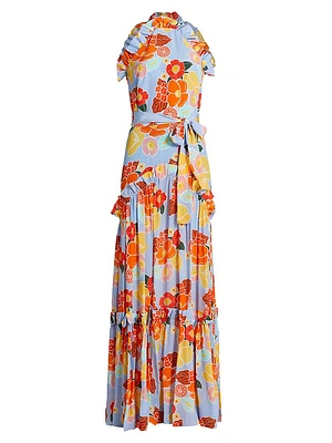 Tatiana Floral Ruffle-Trimmed Maxi Dress