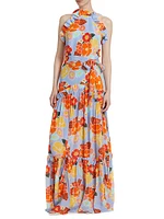 Tatiana Floral Ruffle-Trimmed Maxi Dress