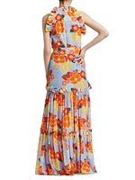 Tatiana Floral Ruffle-Trimmed Maxi Dress