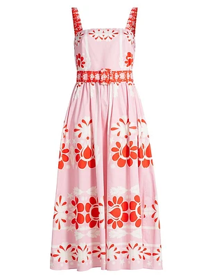 Ninet Floral Cotton Midi-Dress