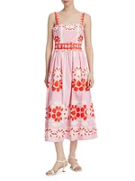 Ninet Floral Cotton Midi-Dress